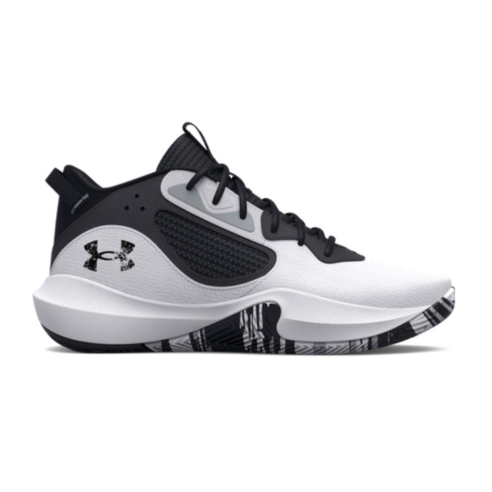 Under Armour Unisex Lockdown 6 Basketball Shoes Y7, Women 8 US Black White